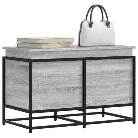 vidaXL Opbergbox met deksel 80x40x51,5 cm bewerkt hout grijs sonoma