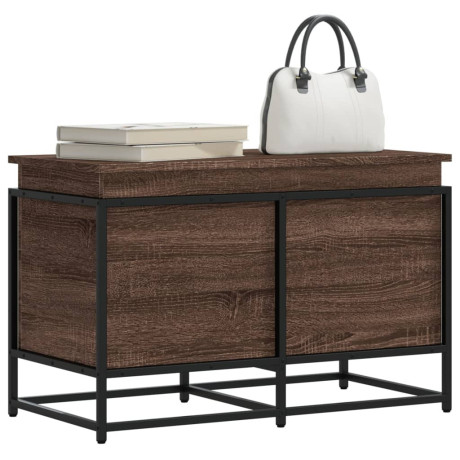 vidaXL Opbergbox met deksel 80x40x51,5 cm bewerkt hout bruin eiken