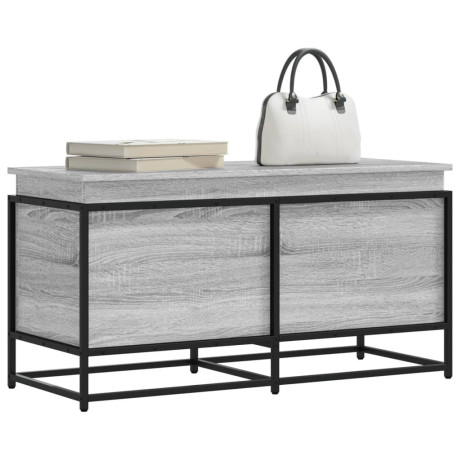 vidaXL Opbergbox met deksel 100x40x51,5 cm bewerkt hout grijs sonoma