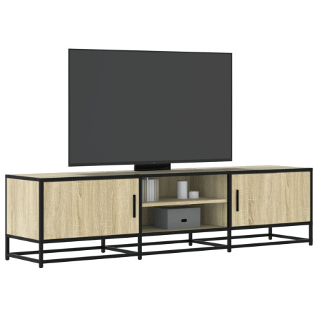 vidaXL Tv-meubel 160x35x41 cm bewerkt hout metaal sonoma eikenkleurig