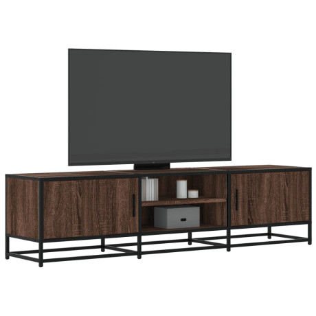 vidaXL Tv-meubel 160x35x41 cm bewerkt hout metaal bruin eikenkleur