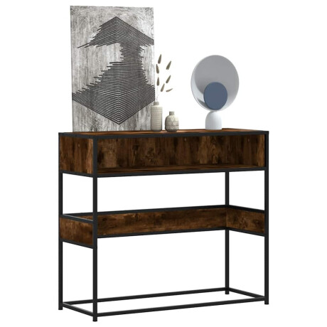 vidaXL Wandtafel 90x35x80 cm bewerkt hout gerookt eikenkleurig