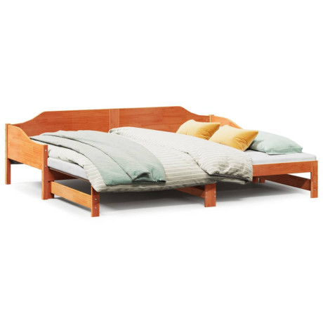 vidaXL Slaapbank met onderschuifbed 90x200 cm massief grenenhout