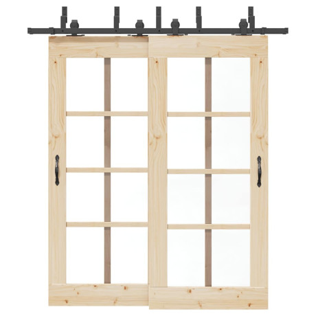 vidaXL Doos met onderdelen voor schuifdeur 200 cm staal zwart