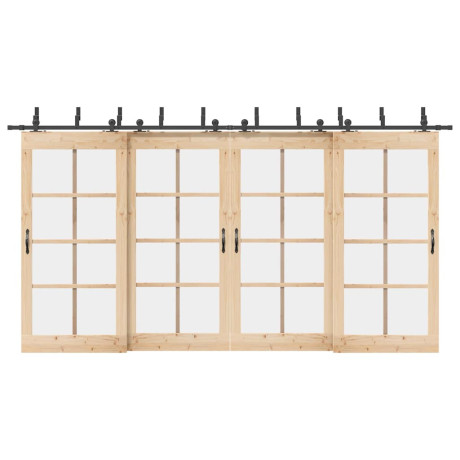 vidaXL Doos met onderdelen voor schuifdeur 213,5 cm staal zwart