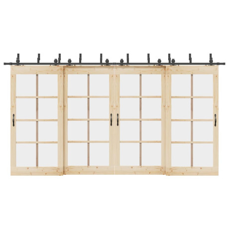 vidaXL Doos met onderdelen voor schuifdeur 213 cm staal zwart