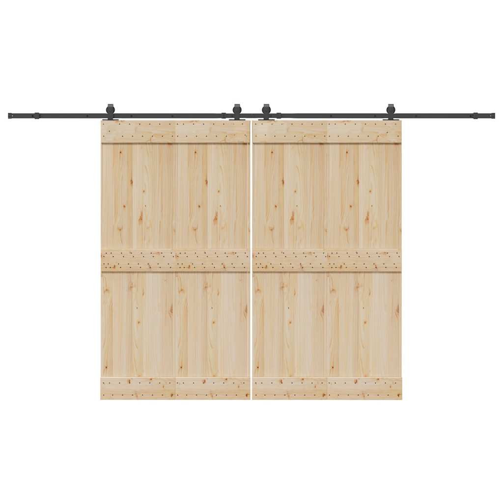 vidaXL Doos met onderdelen voor schuifdeur 183 cm staal zwart