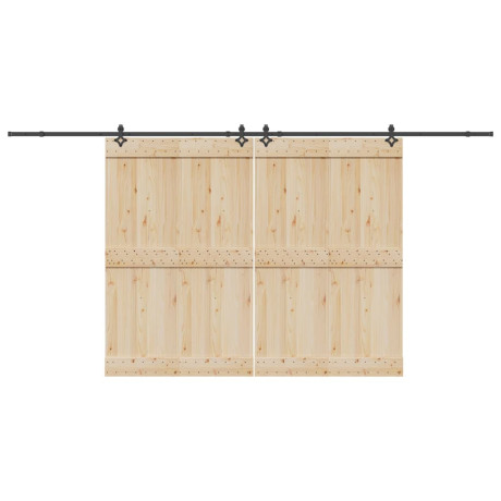 vidaXL Doos met onderdelen voor schuifdeur 213,5 cm staal zwart