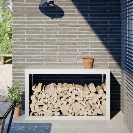 vidaXL Haardhoutrek 100x40x60 cm staal wit