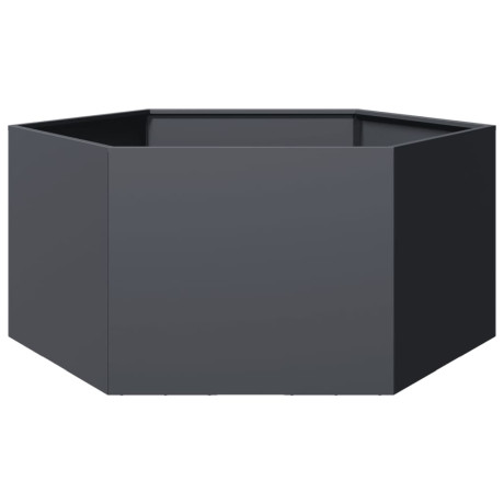vidaXL Plantenbak zeshoek 104x90x45 cm staal antracietkleurig