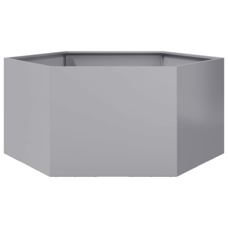 vidaXL Plantenbak zeshoek 104x90x45 cm gegalvaniseerd staal
