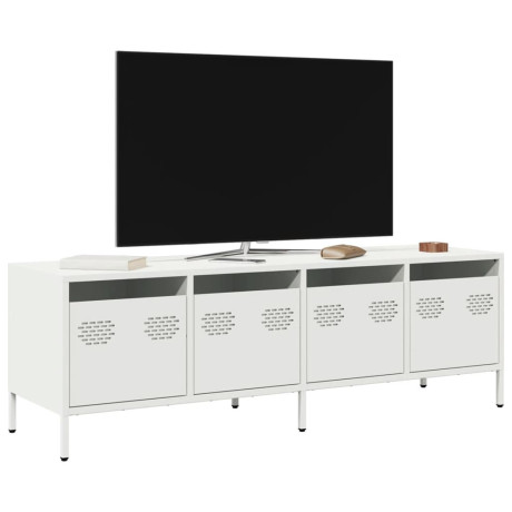 vidaXL Tv-meubel 135x39x43,5 cm koudgewalst staal wit
