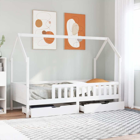 vidaXL Kinderbedframe met lades 90x190 cm massief grenenhout