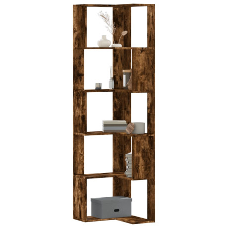 vidaXL Boekenkast 5-laags hoek 50x50x179 cm bewerkt hout gerookt eiken