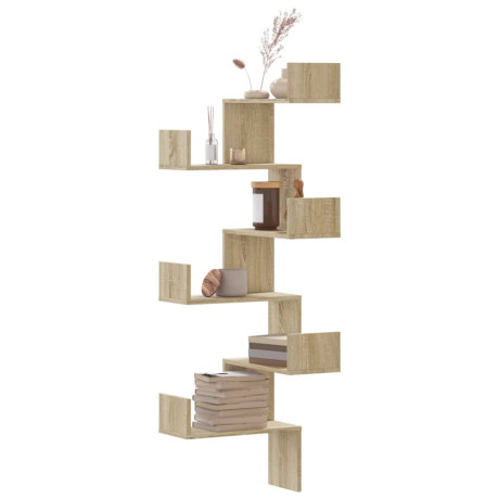 vidaXL Hoekwandschap 45x45x147 cm bewerkt hout sonoma eikenkleurig