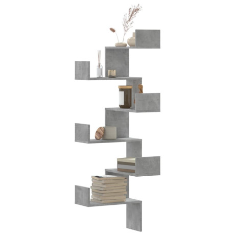 vidaXL Hoekwandschap 45x45x147 cm bewerkt hout betongrijs