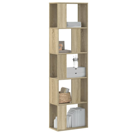 vidaXL Boekenkast 5-laags 45x23,5x162,5 cm bewerkt hout sonoma eiken