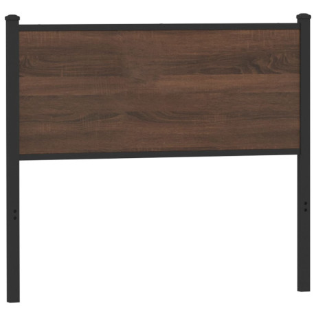 vidaXL Vervangend hoofdbord 100 cm bewerkt hout en staal bruin eikenkleurig