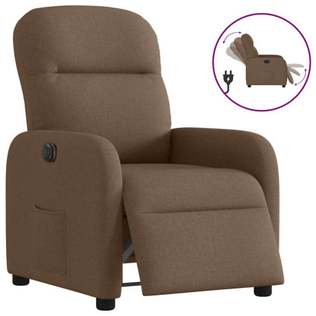 vidaXL Fauteuil verstelbaar elektrisch stof bruin