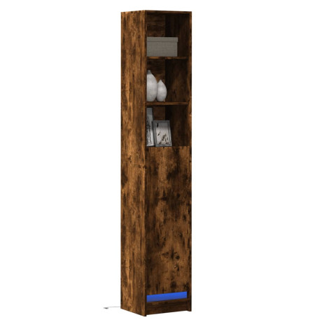 vidaXL Dressoir met LED 36x32,5x200 cm bewerkt hout gerookt eikenkleur