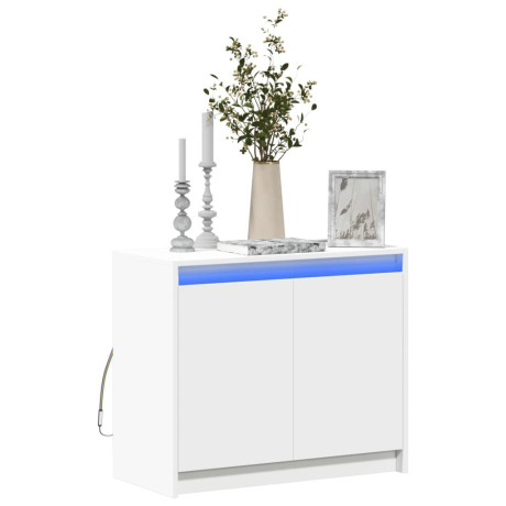 vidaXL Dressoir met LED 72x34x61 cm bewerkt hout wit