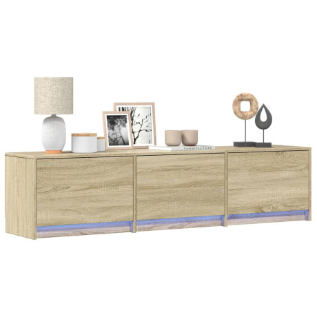 vidaXL Tv-meubel met LED 165x34x40 cm bewerkt hout sonoma eikenkleurig
