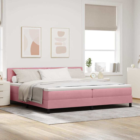 vidaXL Boxspringbed met Matras met matras Roze 200 x 200 cm Stof