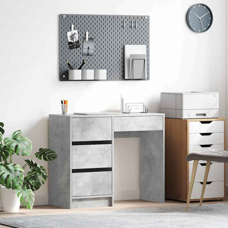 vidaXL Bureau met lade Beton Grijs 90 x 37,5 x 75 cm Bewerkt hout