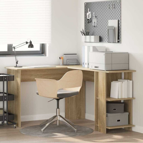 vidaXL Hoekbureau Sonoma Eiken 140 x 113,5 x 75 cm Bewerkt hout