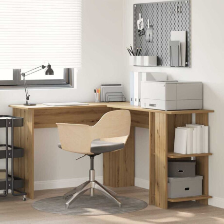 vidaXL Hoekbureau Artisan Eiken 140 x 113,5 x 75 cm Bewerkt hout