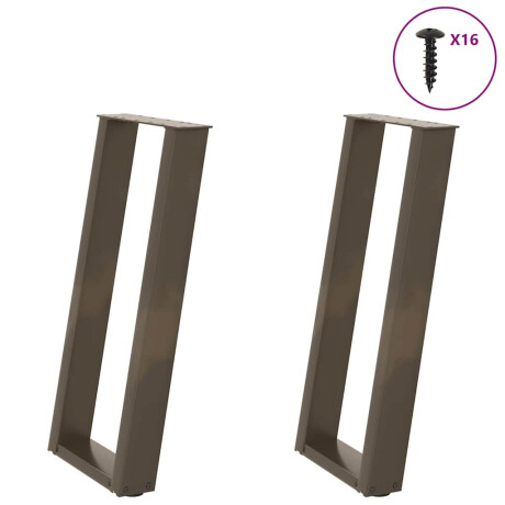 vidaXL Console tafelpoten 2st U-vormig 38x(72-73)cm staal naturel