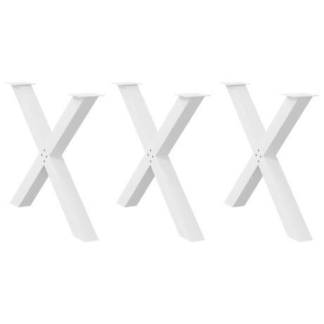 vidaXL Eettafelpoten 3 st X-vormig 90x(72-73) cm staal wit