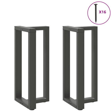 vidaXL Bartafelpoten 2 st T-vormig 40x35x(90-91) cm staal antraciet