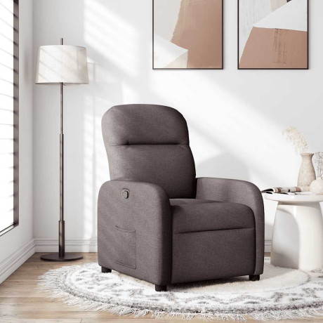 vidaXL Fauteuil verstelbaar stof donkerbruin