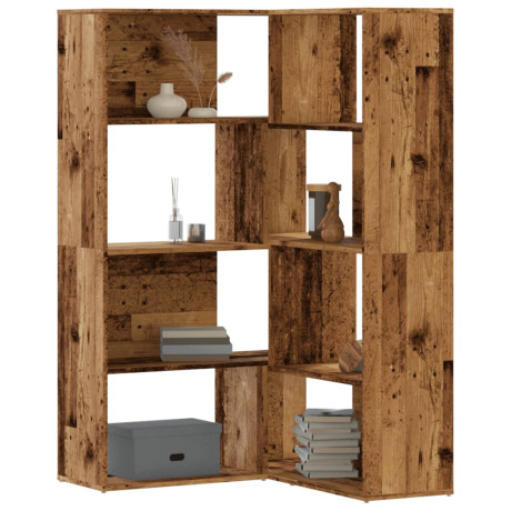 vidaXL Boekenkast 4-laags hoek 85x85x140 cm bewerkt hout oud houtkleur