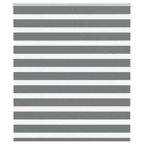 vidaXL Zebra rolgordijn 130x150 cm stofbreedte 125,9 cm donkergrijs