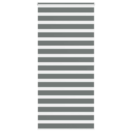 vidaXL Zebra rolgordijn 110x200 cm stofbreedte 105,9 cm donkergrijs