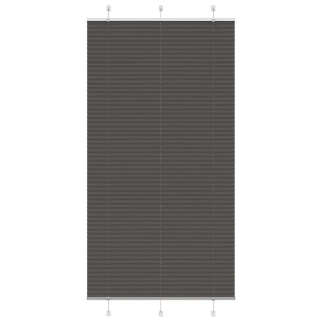 vidaXL Plissé rolgordijn 110x200cm stofbreedte 109,4cm polyester zwart