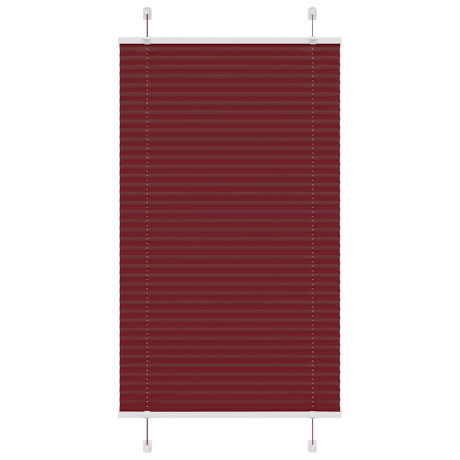 vidaXL Plissé rolgordijn 75x100 cm stofbreedte 74,4 cm bordeauxrood