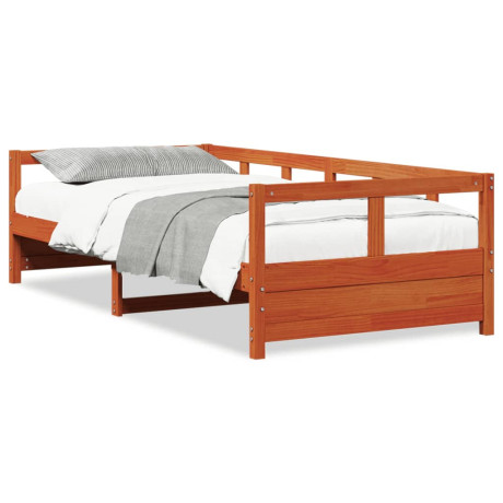 vidaXL Slaapbank zonder matras 90x200 cm massief grenenhout wasbruin