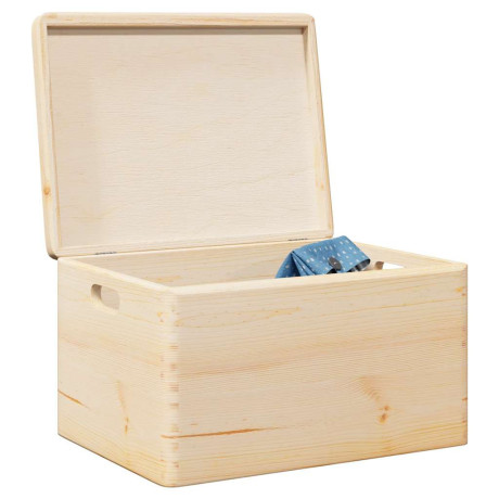 vidaXL Houten kist met deksel&handvatten 40x30x23cm massief grenenhout