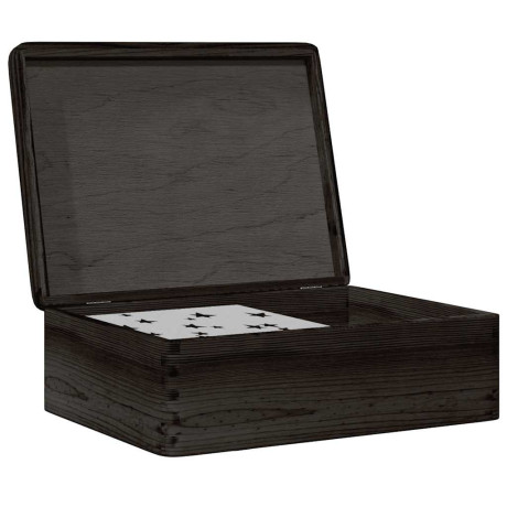 vidaXL Houten kist met deksel 40x30x13 cm massief grenenhout zwart