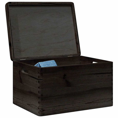 vidaXL Houten kist met deksel&handvatten 40x30x23cm grenenhout zwart