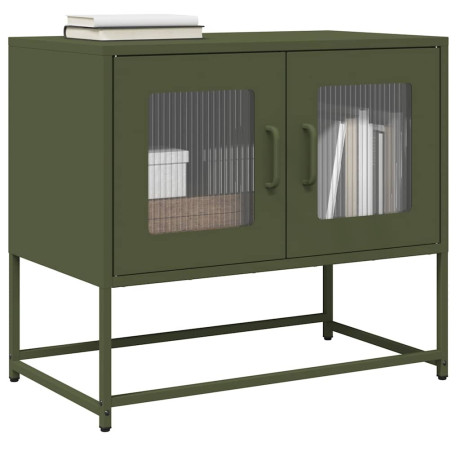 vidaXL Tv-meubel 68x39x60,5 cm koudgewalst staal olijfgroen