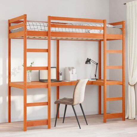 vidaXL Hoogslaper zonder matras massief grenenhout wasbruin 75x190 cm