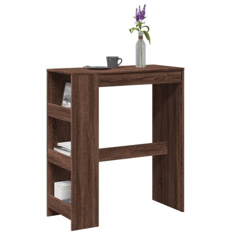 vidaXL Bartafel met rekken 90x40x103,5 cm bewerkt hout bruin eiken
