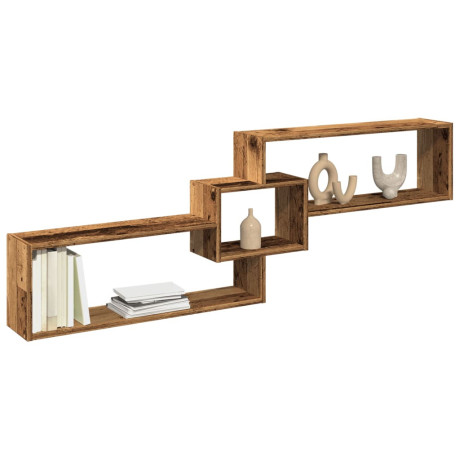 vidaXL Wandkast 158x18x53 cm bewerkt hout oud houtkleurig