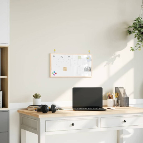 vidaXL Magnetisch whiteboard met massief grenenhouten frame 60x30 cm