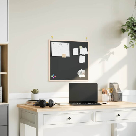 vidaXL Krijtbord met massief grenenhouten frame zwart 60x55 cm