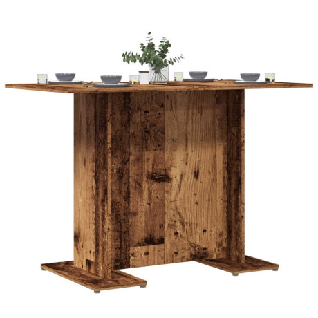 vidaXL Eettafel 110x60x75 cm bewerkt hout oud houtkleurig